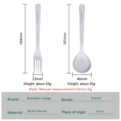 iBasingo titanium long-handle fork designed for sturdy camping dining