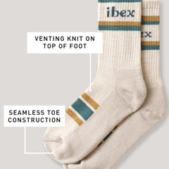 IBEX seamless-toe design reducing friction for all-day comfort.