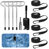 Ice anchor drill adapter kit components laid out