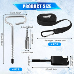 1 ice anchor drill adapter and 4 stakes