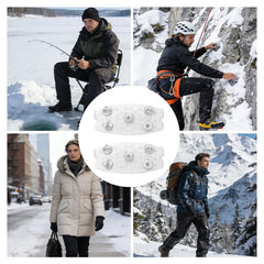Ice Cleats use stretch-to-fit construction for quick on-and-off over footwear.