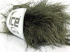 Ice Dark Fir Green eyelash yarn for luxe fur-like texture in scarves and throws.
