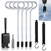 8pcs Ice Fishing Anchor Tool Kit components laid out