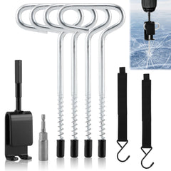 8pcs Ice Fishing Anchor Tool Kit components laid out