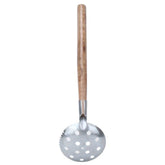 2pcs ice scooper with wooden non-slip handle and 13.4in metal scoop