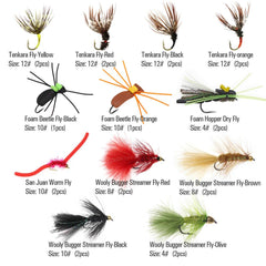 Multi-colored Wooly Bugger streamers in sizes 4 to 14