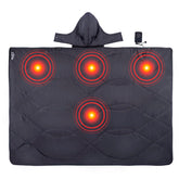 iClimb heated camping blanket with hood setup delivers cozy warmth outdoors