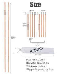 iClimb lantern-hook included for convenient lighting at campsites.