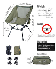 iClimb green square frame chair showcases compact durable design for travel