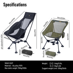 iClimb Ultralight Chair quick-lock assembly enables fast setup