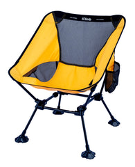 iClimb Ultralight chair front view shows stable yellow square-frame seating