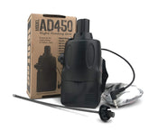 Icotec AD450 black front view showcases a field-ready predator decoy with lifelike motion