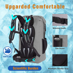 Side pocket on the iculbag Backpack Cooler stores beverages for easy access