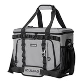 Iculbag insulated lunch bag gray front view showing roomy main compartment for meals
