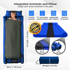 IFORREST self-inflating mattress with fast deflation for quick packing.