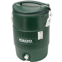 Igloo 10 Gallon Green Cooler on a rugged job site for cold, clean water