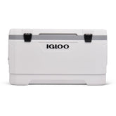 Igloo 100 Qt Latitude Marine Cooler front view shows rugged, UV-protected shell for outdoor use.