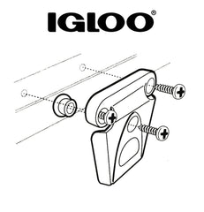 Igloo cooler latch beveled edge demonstrates impact resistance
