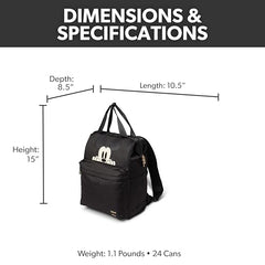 Igloo Disney Mickey Backpack Cooler side pocket view highlights easy-access storage for snacks