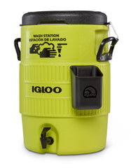 Igloo hardsided commercial handwash station 10-gallon front view for rugged field use.