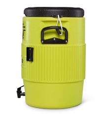 Igloo hardsided commercial handwash station 10-gallon soap caddy bracket detail.