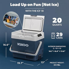 Igloo ICF18 digital display shows precise temperature control for easy setup