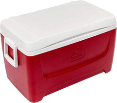 Igloo Island Breeze 48qt cooler front view highlights its elevated design for easy access.