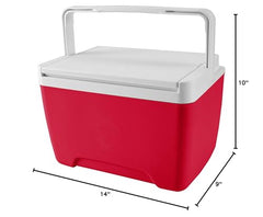 Igloo Island Breeze 9 Qt cooler, Diablo Red, stacked design—convenient storage and travel.