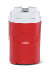 Igloo Laguna cooler jug with chain-link hooks keeps drinks cold at games.