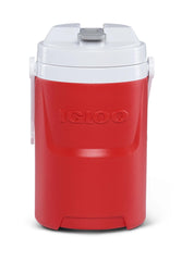 Igloo Laguna cooler jug with chain-link hooks keeps drinks cold at games.