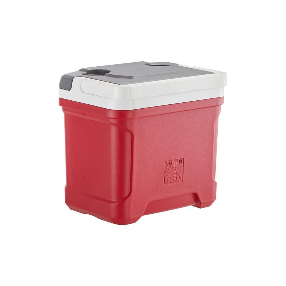 Igloo Latitude 16 Ind Red cooler with easy-grab lid view