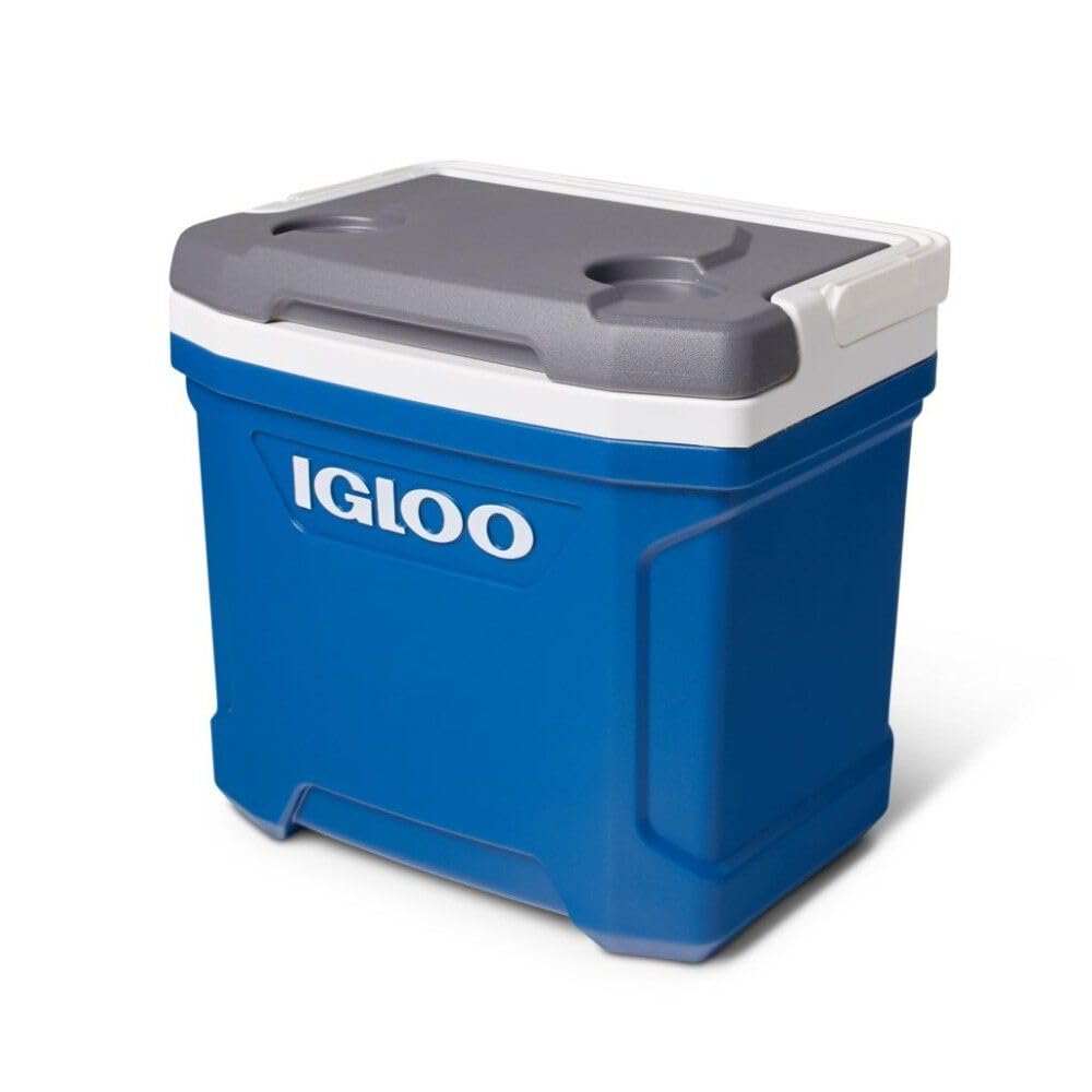 Igloo Latitude 16 Qt cooler in Indigo Blue front view, portable picnic-ready