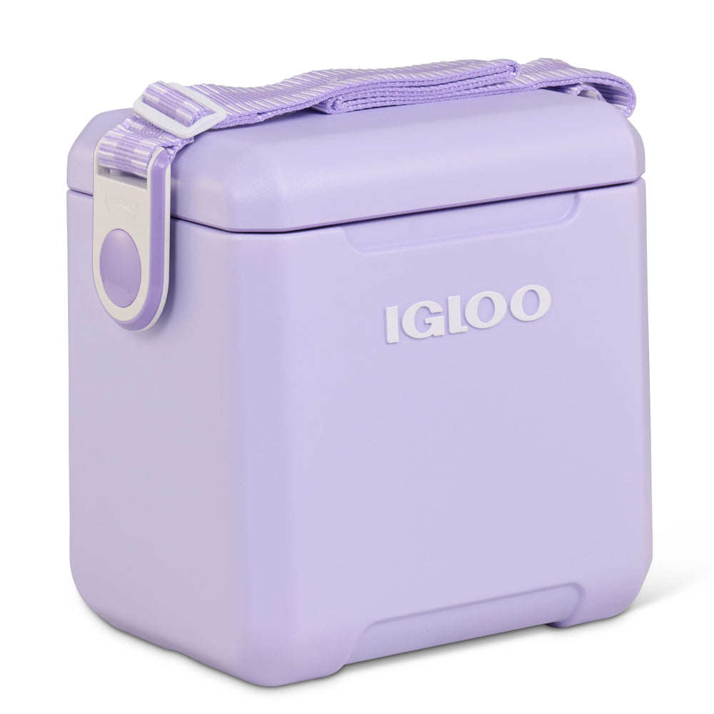 Igloo Lilac Breeze 11 Qt front view; compact cooler for easy park picnics.