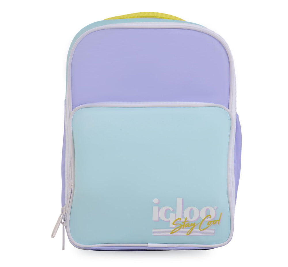 Igloo Lilac Breeze front view, retro backpack for everyday carry.