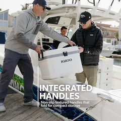 Igloo Marine Ultra Cooler interior with cans shows ample beverage space