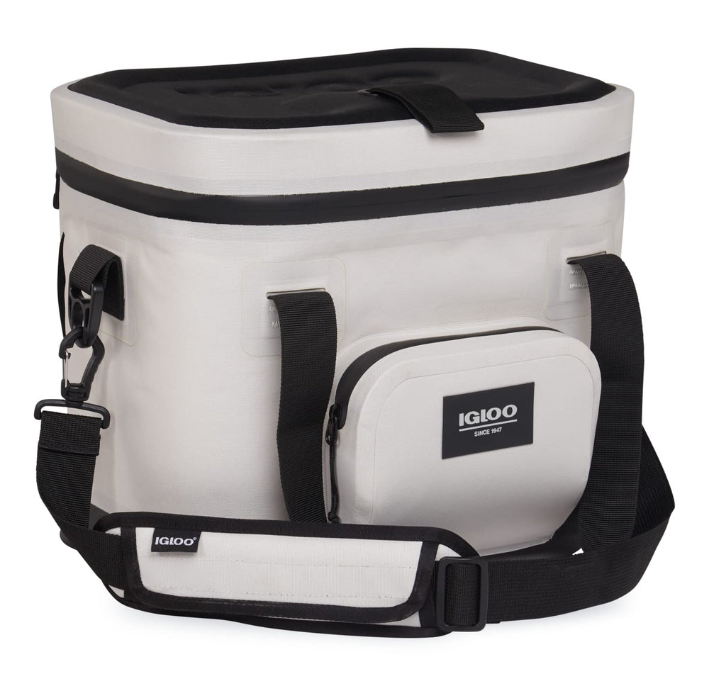 Igloo Trailmate 18-Can Cooler Bag Bone front view shows rugged exterior ready for outdoor use