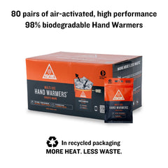 Ignik hand warmers provide up to 10 hours of heat per warmer for long hikes