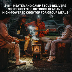 Ignik Skullet Deluxe cooktop supports large pans for feast-worthy outdoor meals.