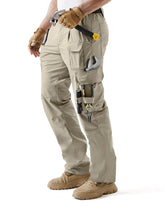 IGOLUMON stretch tactical pants front view shows ripstop durability and flexible movement.