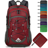 IGOLUMON 40L foldable backpack shows compact, packable design for easy travel storage.