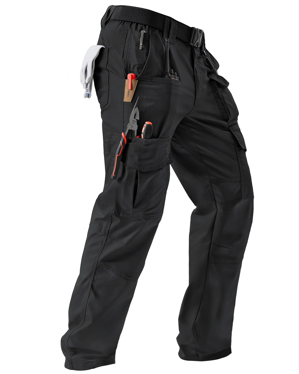 IGOLUMON men's stretch tactical pants front view for flexible all-day movement