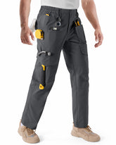 IGOLUMON men's stretch tactical pants front view highlights rugged, durable design for daily tasks