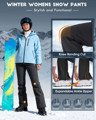 igolumon softshell knee-bend design enabling comfortable movement while skiing
