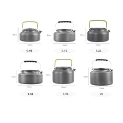 IGYYO compact gray kettle displayed for easy camping use