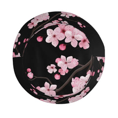 ILEABEC Cherry Blossoms bucket hat back view illustrates unisex fit