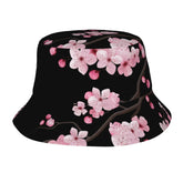 ILEABEC Cherry Blossoms bucket hat front view with sun protection and style
