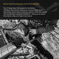 Illusion Systems Black Rack rattling system demonstrates bone-core realism for buck fighting sounds.