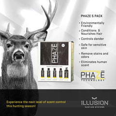 Illusion Systems PhaZe Body Wash bottle cleanses skin and reduces odor signals.