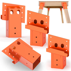 TFMUZERT Deer Stand Brackets 4x4 – 8° Angle, Orange Powder Coat, 2000lb Capacity, Outdoor 4-Pack