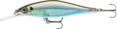 Rapala Shadow Rap Shad Deep Moss Back Shiner front view showing textured scale body for lifelike flash